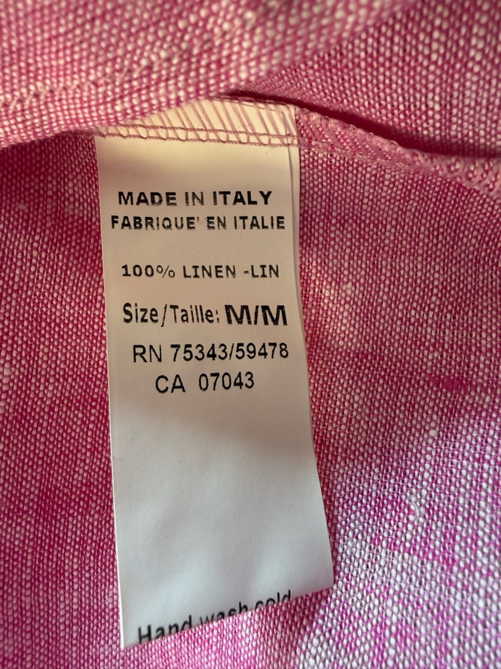 Lina Tomei 100% Linen Preppy Feminine Minimalist Retro Fold Over Collar Top Sz M - Picture 9 of 9